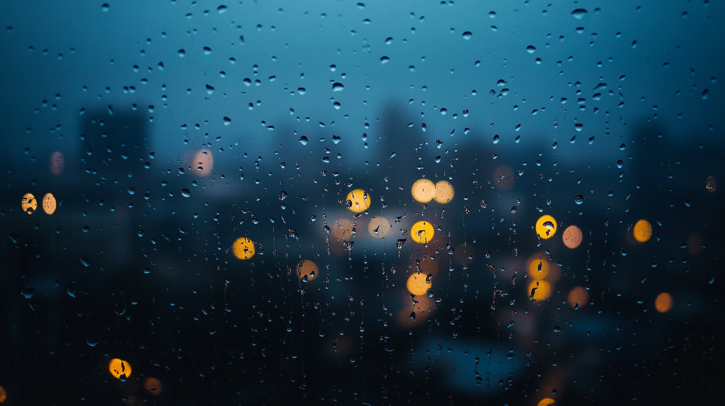 朝活の挫折、雨の窓